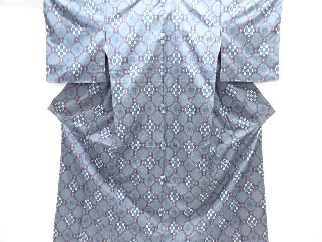 JAPANESE KIMONO / TOKAMACHI TSUMUGI / ENSEMBLE / UNUSED / WOVEN SHOKKO PATTERN